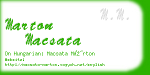 marton macsata business card